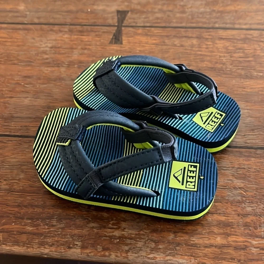 Reef Kids Sandals - Blue and Yellow